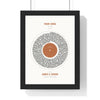 Personalised Vinyl Record Song Lyrics Print - framed terracotta vinyl record song lyrics print