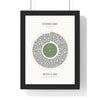 Personalised Vinyl Record Song Lyrics Print - framed sage wedding version
