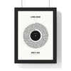 Personalised Vinyl Record Song Lyrics Print - framed black ruby anniversary version