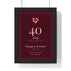 Personalised Wedding Anniversary Print - framed ruby wedding anniversary print