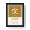 Personalised Wedding Anniversary Print - framed 50th golden anniversary print, modern style