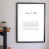 Personalised Wedding Vows Print - on the bedroom wall