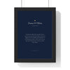 Personalised Wedding Vows Print - framed navy and gold version