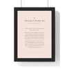 Personalised Wedding Vows Print - framed blush version with longer vows