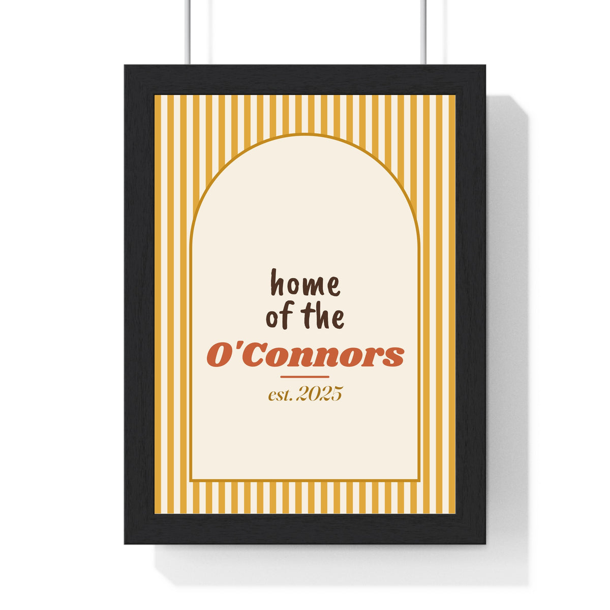 Personalised Welcome Print - framed mustard arch home of the O'Connors print