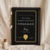 Personalised World's Okayest Award Print - black and gold Secret Santa colleague version