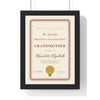 Personalised World's Okayest Award Print - cream Britain's Second Best Grandmother version