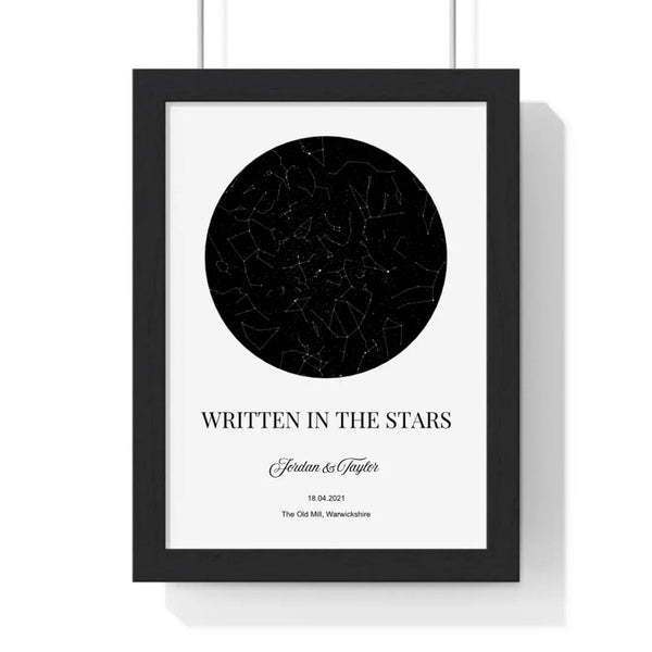 Framed Personalised Written in the Stars Couple Gift travel poster