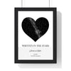 Framed Personalised Written in the Stars Heart Gift travel poster