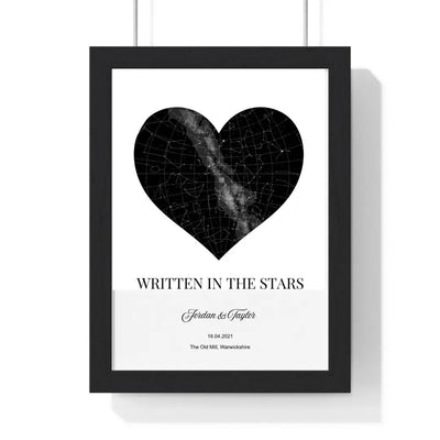 Personalised Written in the Stars Heart Gift Print - Poster Kingz - A5 (unframed) 5.8 × 8.3 in - 