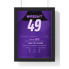 Peter Wright World Darts Final 2020 Darts Poster - 7-3 v Van Gerwen Shirt Print framed in a black frame, ready to hang