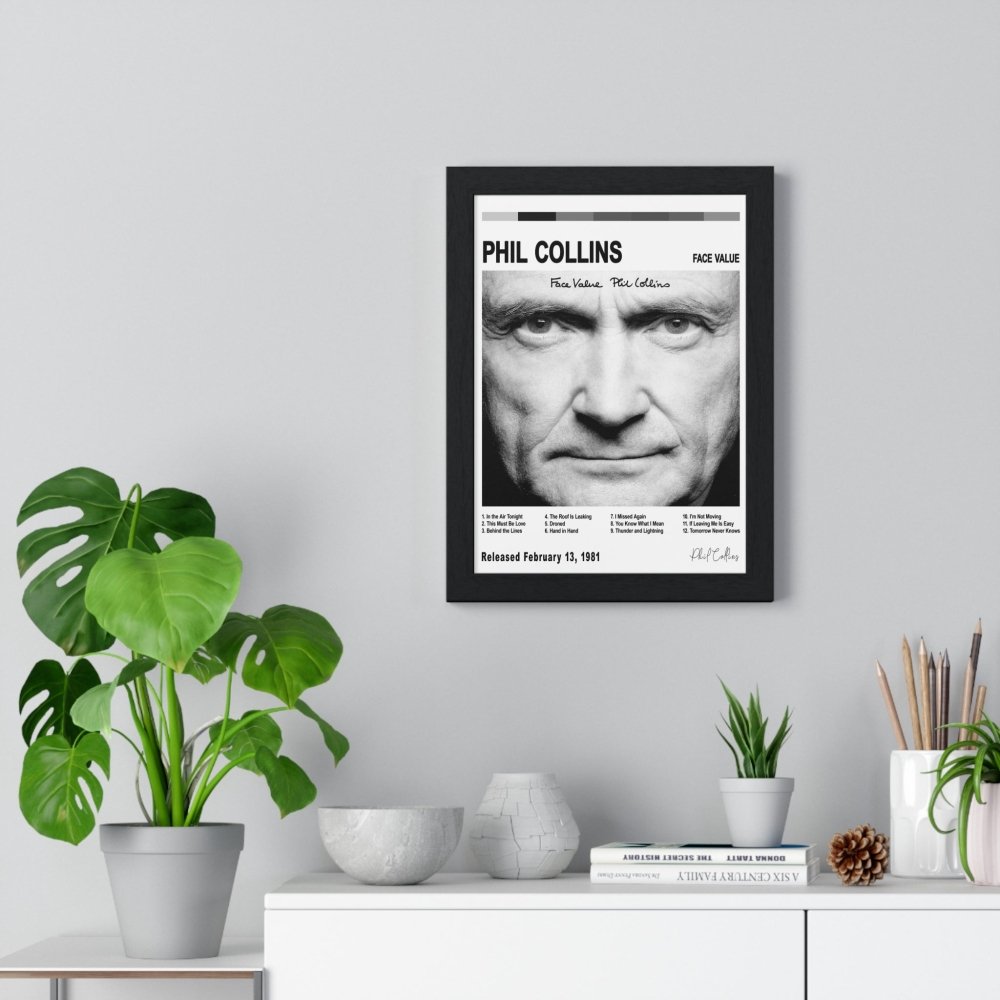 Phil Collins - Face Value Album Cover Poster - Poster Kingz - A5 (unframed) - White - 