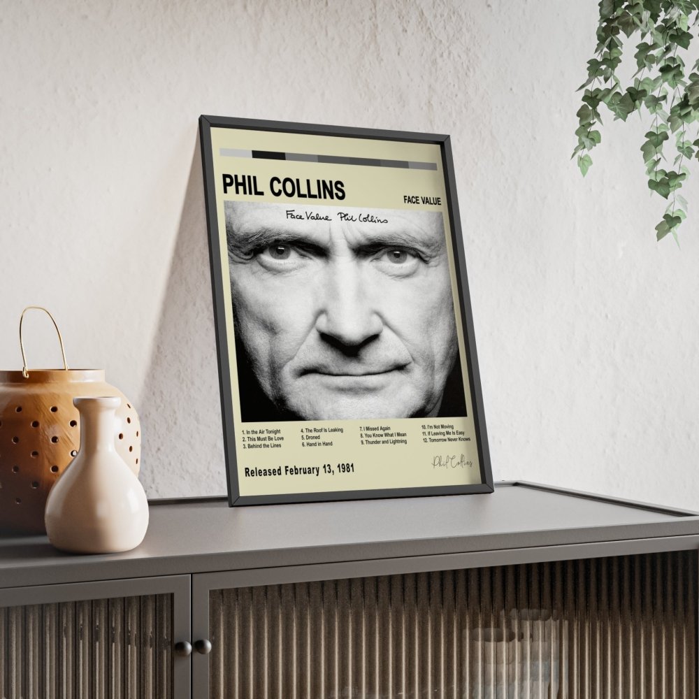 Phil Collins - Face Value Album Cover Poster - Poster Kingz - A5 (unframed) - White - 