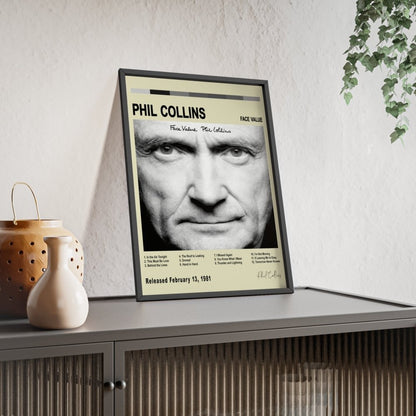 Phil Collins - Face Value Album Cover Poster - Poster Kingz - A5 (unframed) - White - 