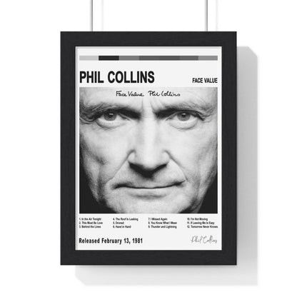 Phil Collins - Face Value Album Cover Poster - Poster Kingz - A5 (unframed) - White - 