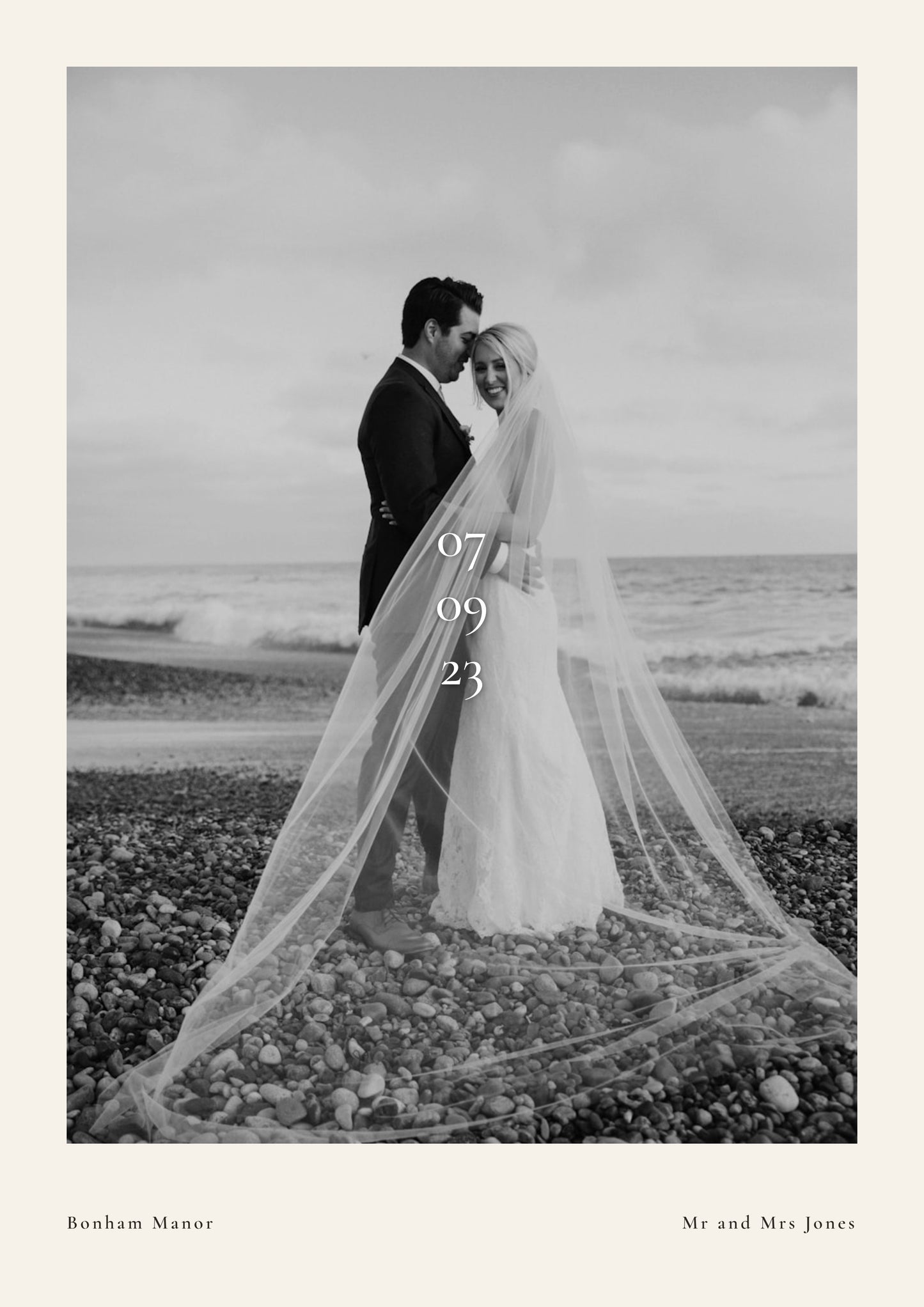 Personalised Wedding Photo Print With Date