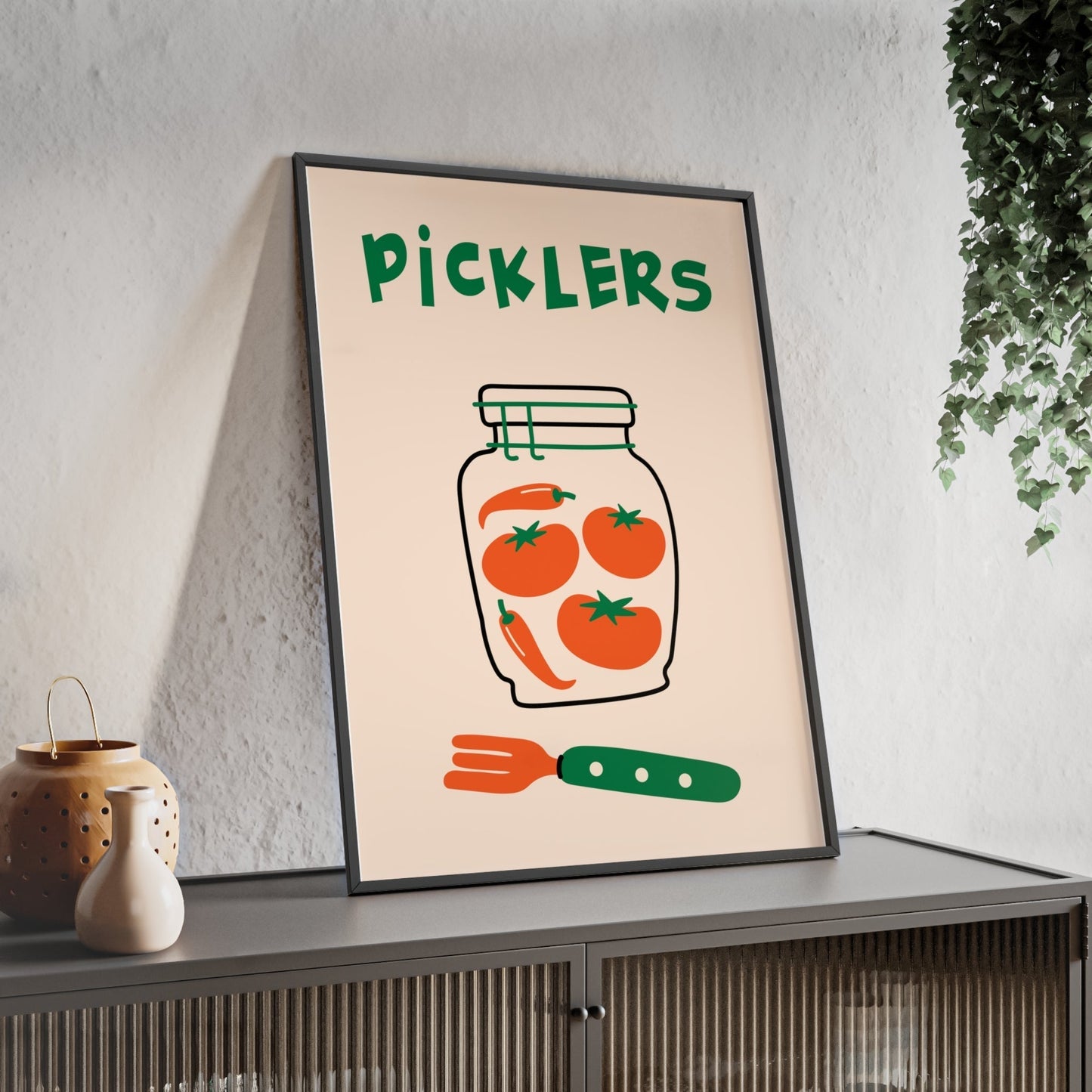 Framed Pickles Kitchen Print - Pickled Vegetables print
