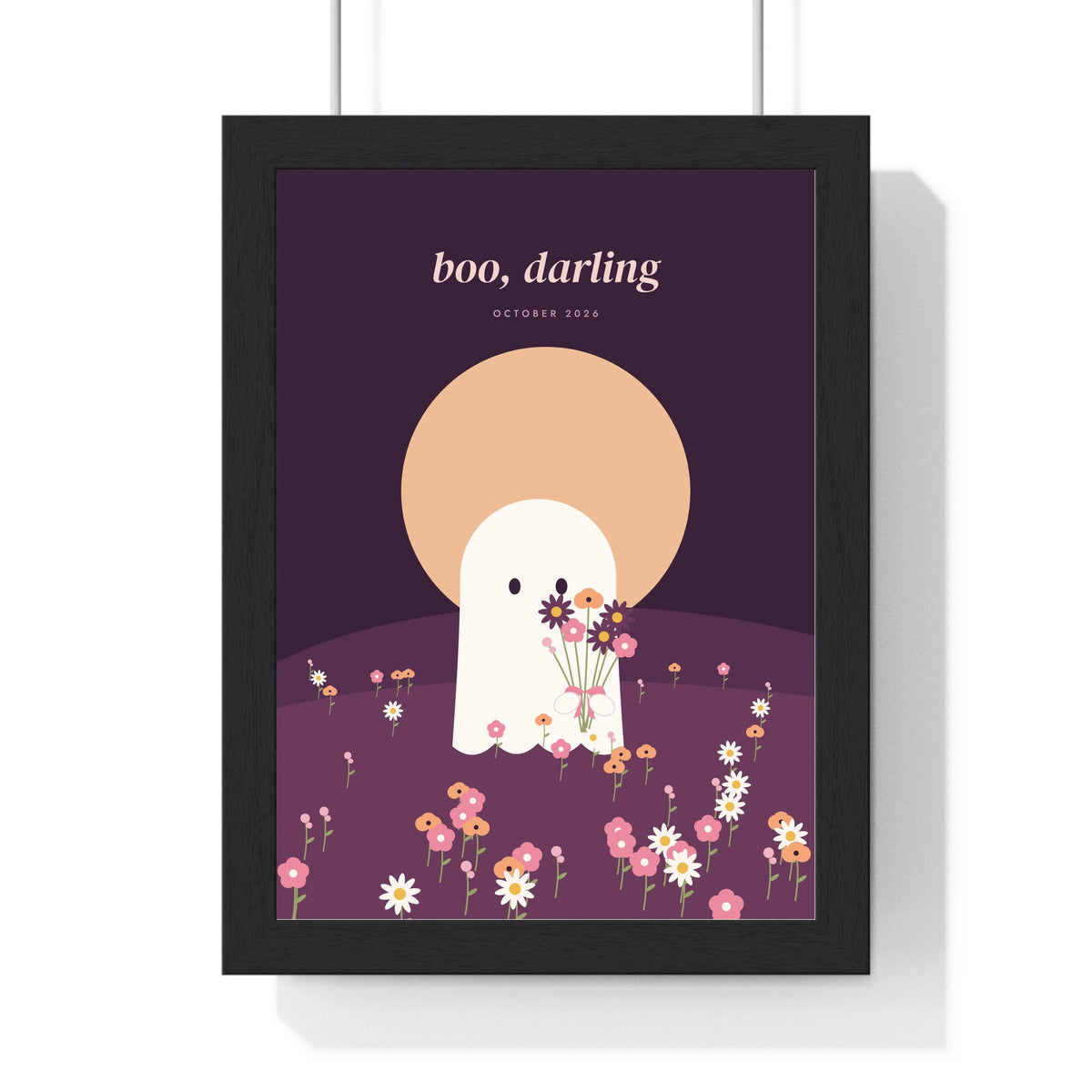 Pink Ghost Print - framed plum night pink ghost print