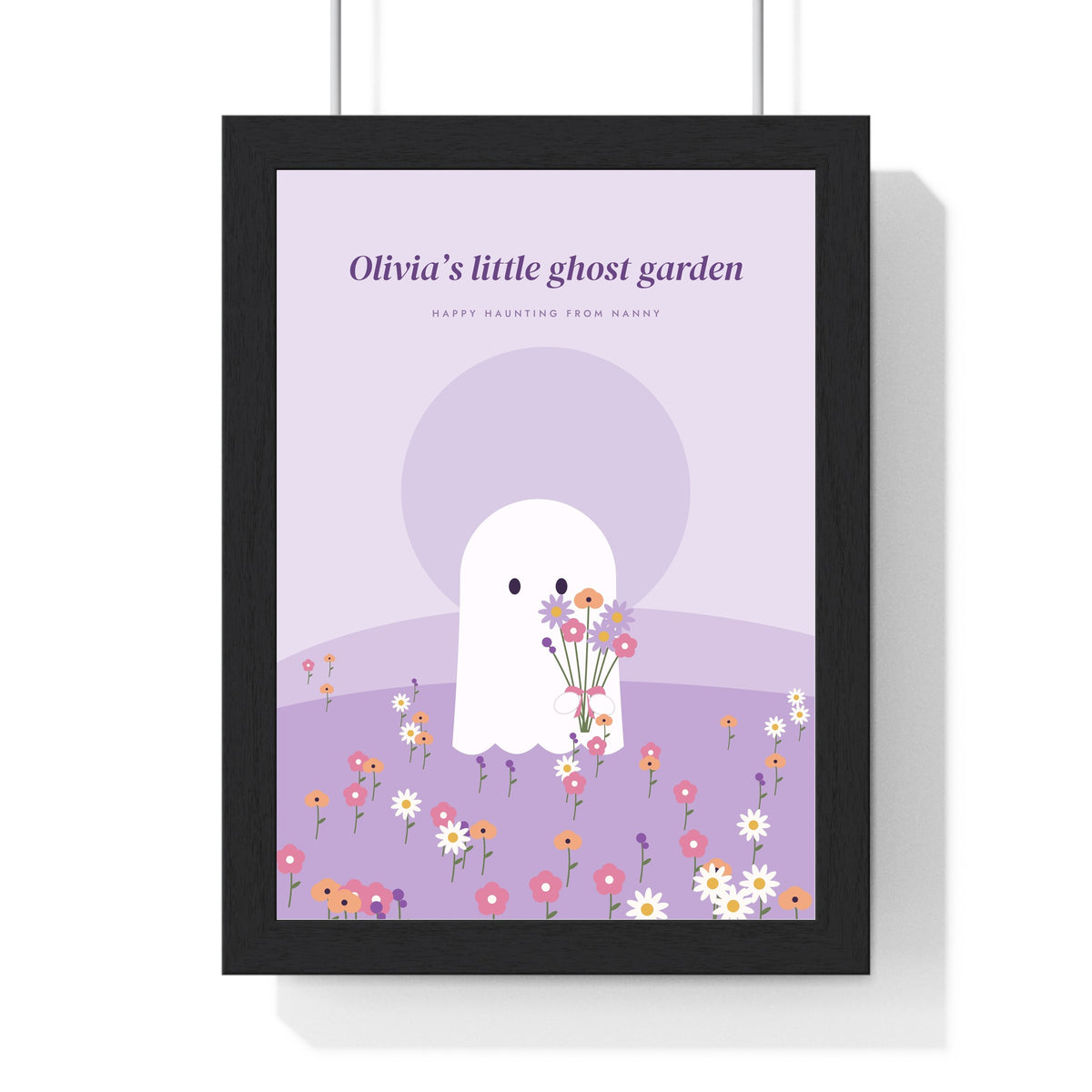 Pink Ghost Print - lilac version with a long personal line