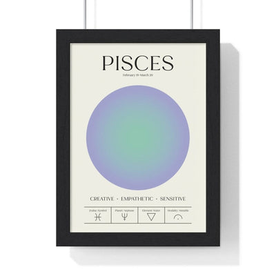 Framed Pisces Astrology Chart poster