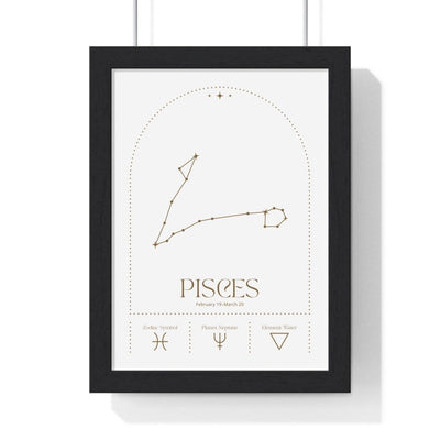 Framed Pisces Minimalist Astrology Chart poster