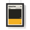 Pittsburgh Pirates colour swatch print framed in a black frame, ready to hang