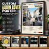 Custom album cover poster – personalised Oasis Morning Glory style print framed with turntable, fully personalised UK music wall art by Poster Kingz