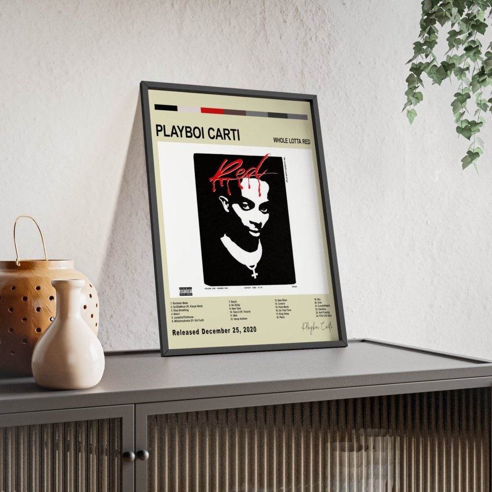 Playboi Carti - Album Cover Poster - Poster Kingz - A5 (unframed) - White - Whole Lotta Red