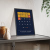Playfair Cipher print framed and leaning on a sideboard