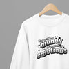 Black t-shirt with Playing With My Money Quote Friday Movie /Sweatshirt front view