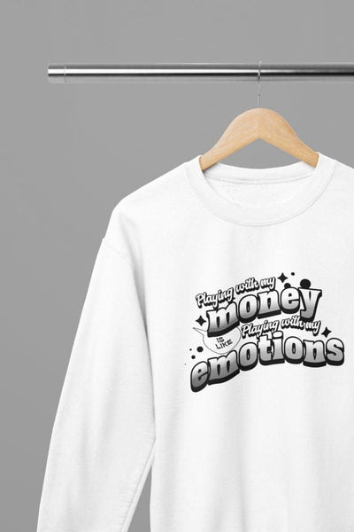 Black t-shirt with Playing With My Money Quote Friday Movie /Sweatshirt front view