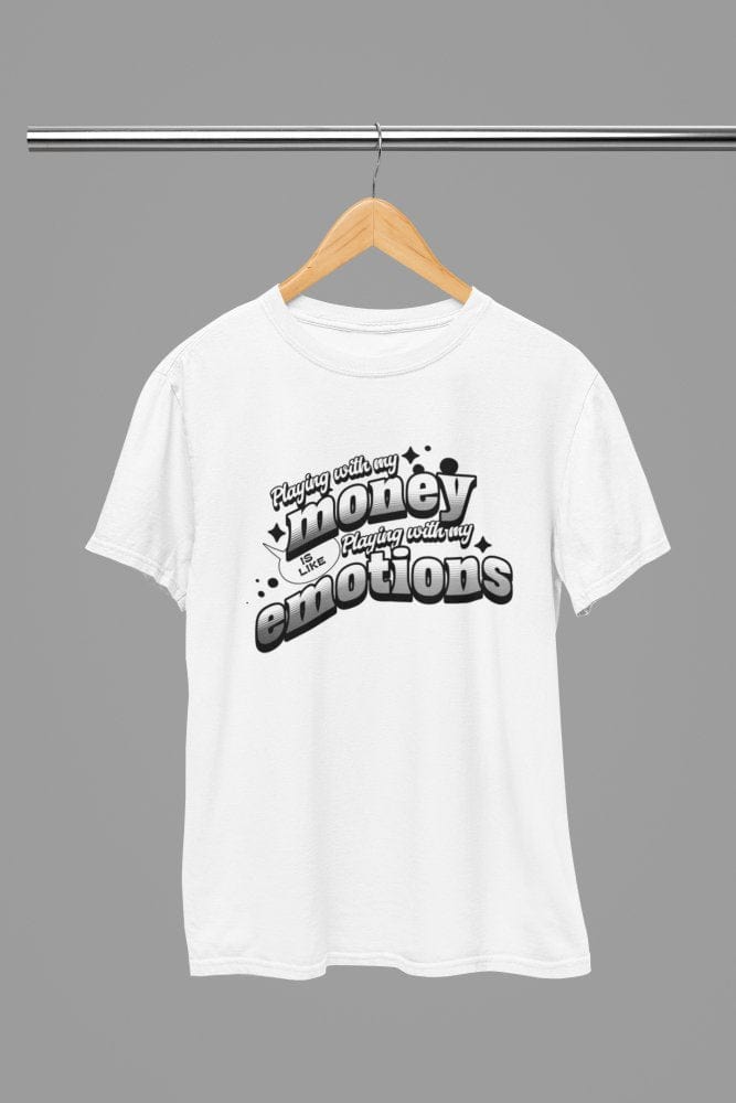 Black t-shirt with Playing With My Money Quote Friday Movie /Sweatshirt back view