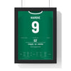Plymouth Argyle 1-0 Liverpool FA Cup 2025 Poster - Ryan Hardie 9 Home Park Shirt Print framed in a black frame, ready to hang