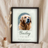 Personalised Pet Memorial Print - Lifestyle - leaning in a frame with dried flowers