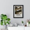 PNC Park map print framed on a living room wall