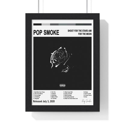 Pop Smoke - Shoot for the Stars Aim for the Moon Album Cover Poster - Poster Kingz - A5 (unframed) - White - 