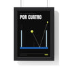 Por Cuatro Padel print framed in a black frame, ready to hang
