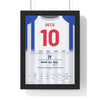 Porto Champions League Final 2004 Poster - Deco 10 v Monaco Mourinho Shirt Print framed in a black frame, ready to hang