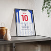 Porto Champions League Final 2004 Poster - Deco 10 v Monaco Mourinho Shirt Print framed and leaning on a sideboard