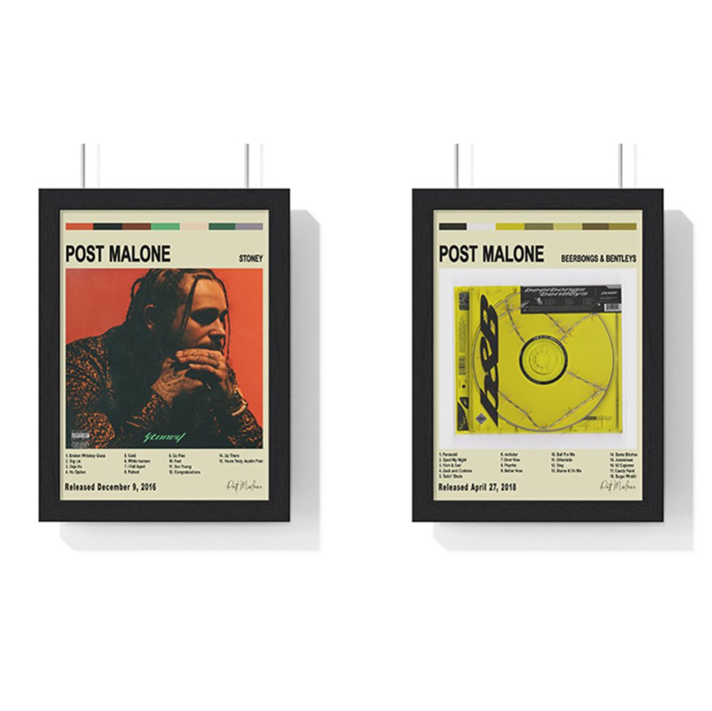 Post Malone - Album Cover Poster - Poster Kingz - A5 (unframed) - Vintage - Stoney