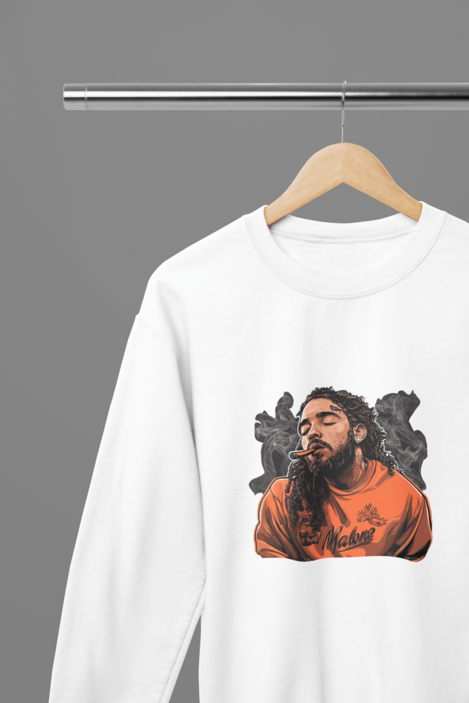 Post Malone T-Shirt/Sweatshirt - Poster Kingz - S - Sweatshirt - White