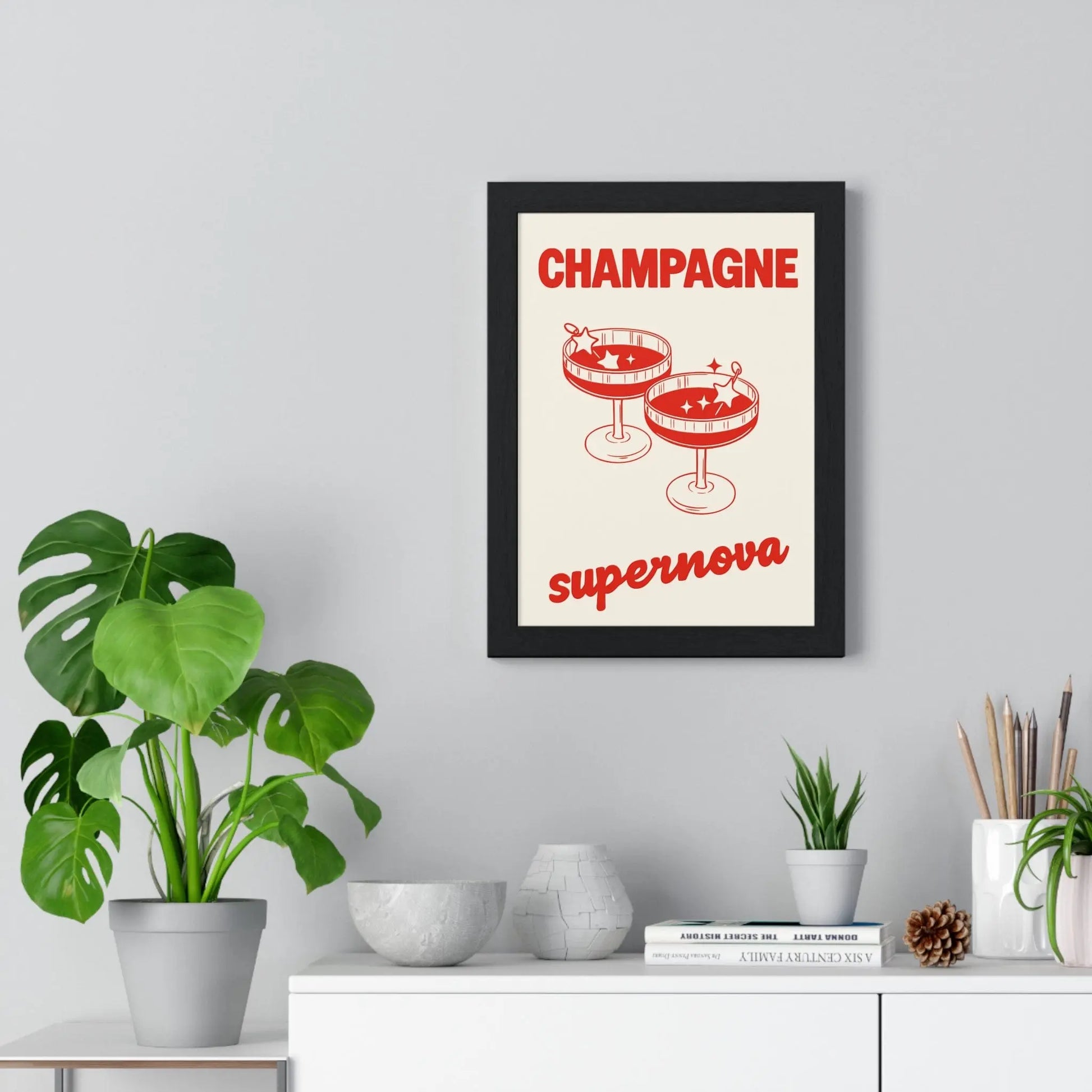 Album Cover Poster Champagne Supernova Inspired Poster – Bold Minimalist Cocktail Wall Art Poster Kingz
