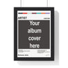 Framed custom album cover poster personalised with artist, album name and year
