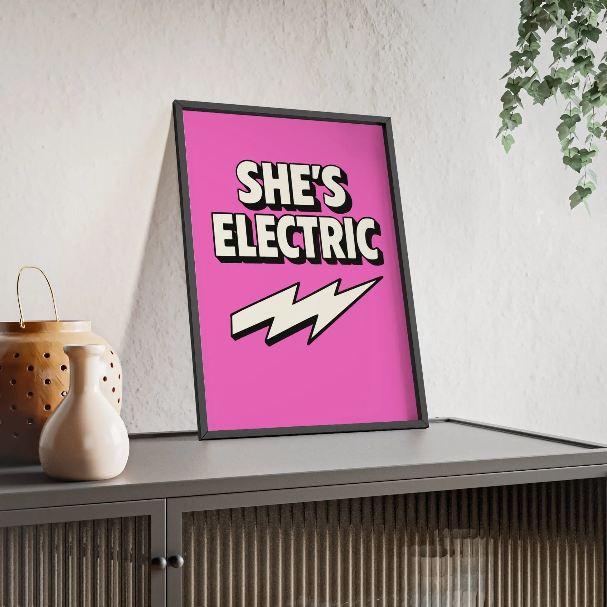 Album Cover Poster She’s Electric Inspired Poster – Bold Lightning Bolt Pop Art Wall Print Poster Kingz