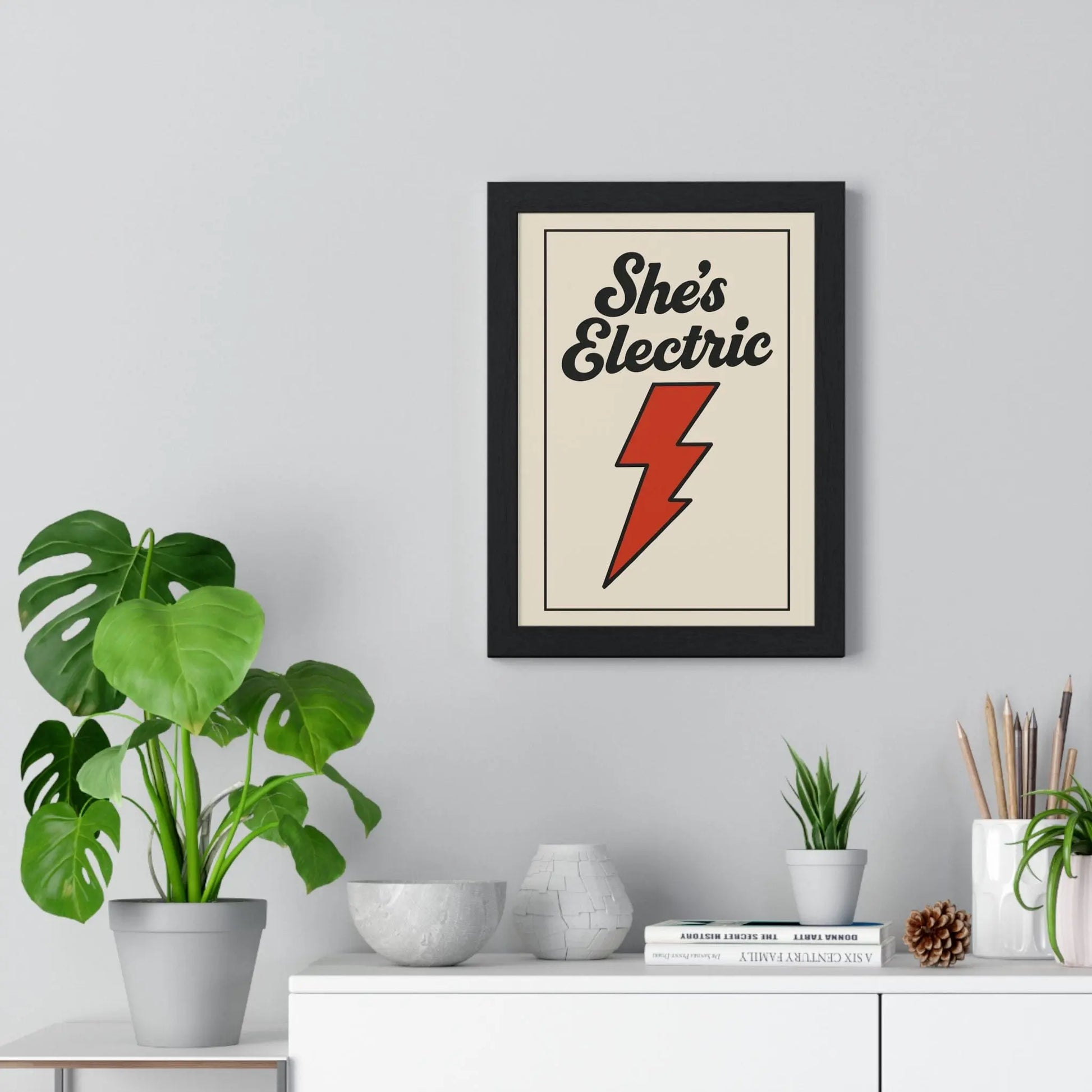 Album Cover Poster She’s Electric Inspired Poster – Vintage Lightning Bolt Minimalist Wall Art Poster Kingz