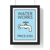 Bathroom BLue Water Works Poster | Funny Bathroom Monopoly-Inspired Wall Art Poster Kingz