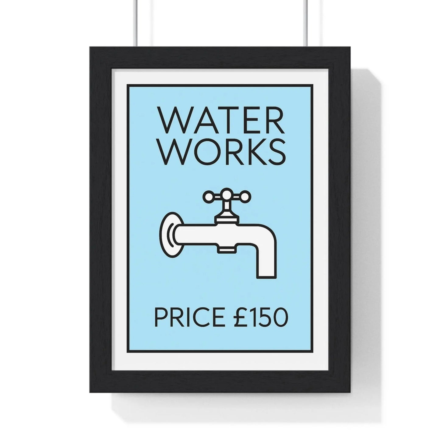 Bathroom BLue Water Works Poster | Funny Bathroom Monopoly-Inspired Wall Art Poster Kingz