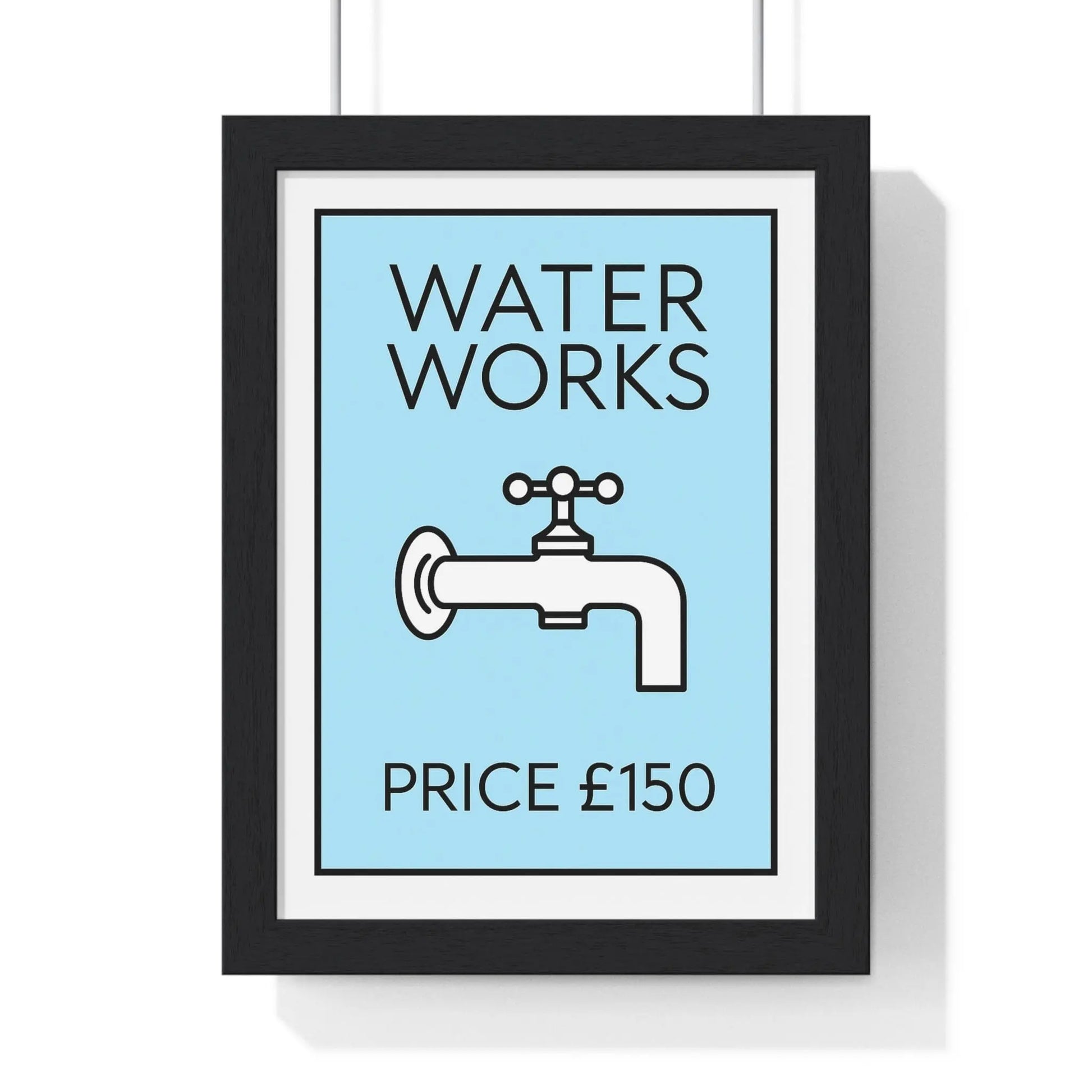 Bathroom BLue Water Works Poster | Funny Bathroom Monopoly-Inspired Wall Art Poster Kingz