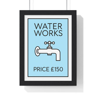 Bathroom BLue Water Works Poster | Funny Bathroom Monopoly-Inspired Wall Art Poster Kingz