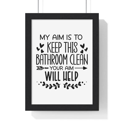 Bathroom Funny Aim Bathroom Wall Art Print | Toilet Humour Poster Poster Kingz